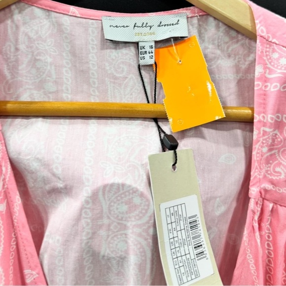 Never Fully Dressed Womens Pink Bandana Dress - Pink Size 12 - Picture 2 of 2